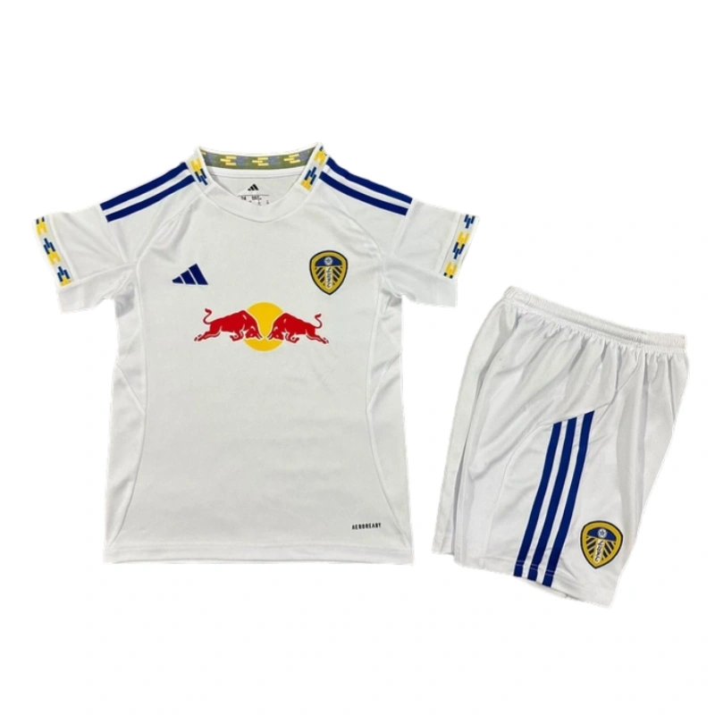 Kids Leeds United Home Kits 2025-26 (Jersey+Shorts)