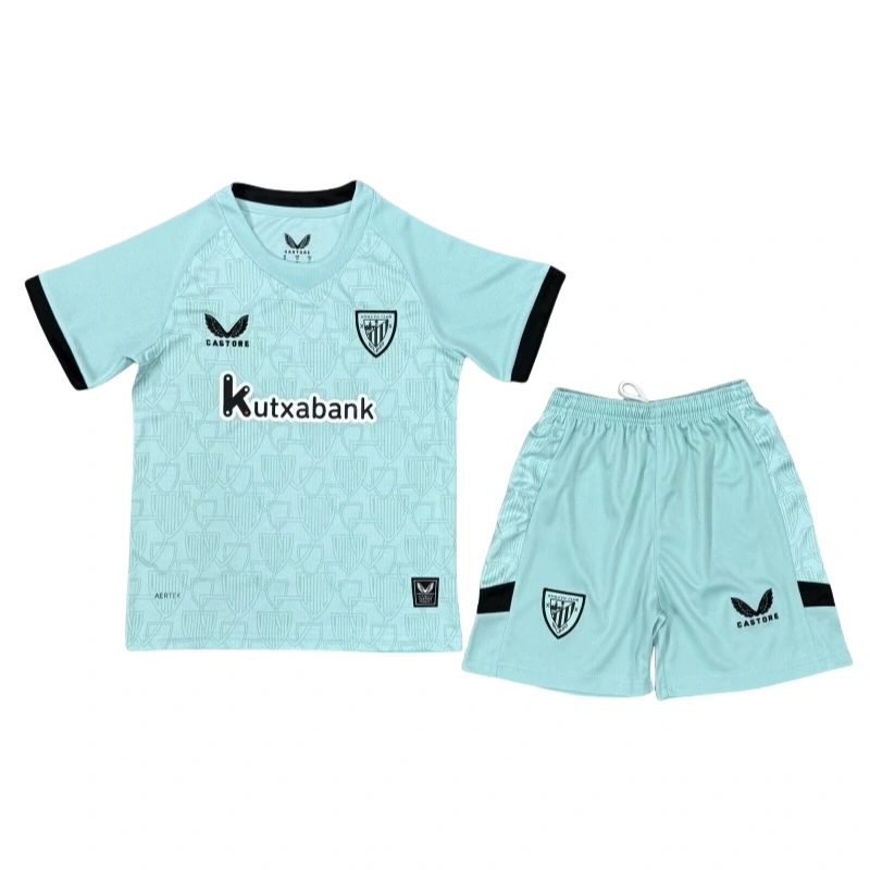 Athletic Bilbao Away Kids Kit Soccer Jersey 2025-26