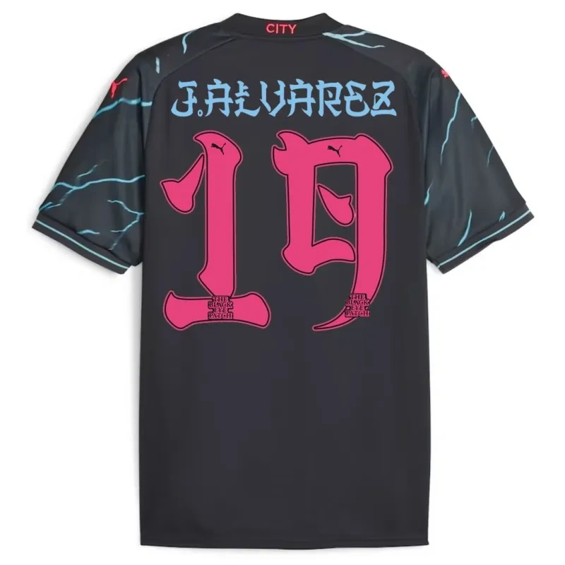 2023/24 Manchester City HAALAND #9 GREALISH #10 DE BRUYNE #17 J.ALVAREZ #19 FODEN #47 Japanese Tour Printing Third Jersey