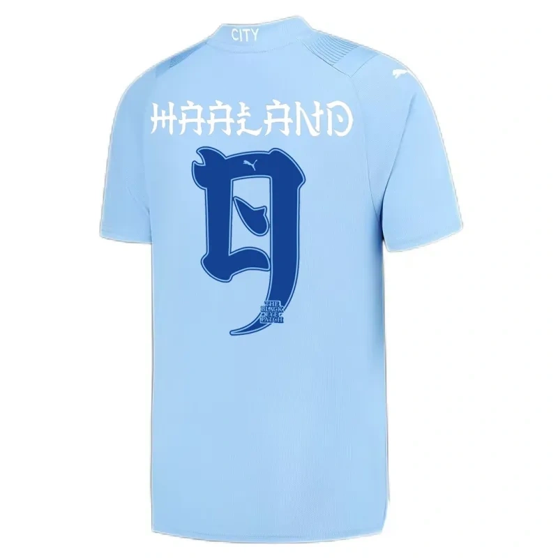 2023/24 Manchester City HAALAND #9 GREALISH #10 DE BRUYNE #17 STONES #5 J.ALVAREZ #19 FODEN #47 Japanese Tour Printing Home Jersey