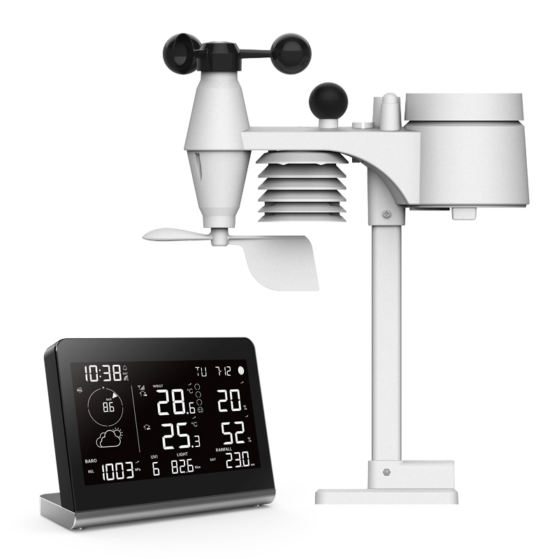 RC Color change WBGT weather station with 8-in-1 weather sensor