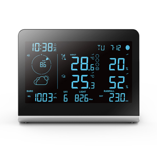 RC Color change WBGT weather station with 8-in-1 weather sensor