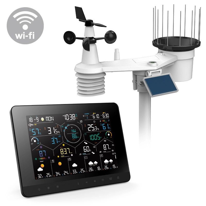 True Black Color WI-FI weather station with 7-In-1 LoRa professional sensor