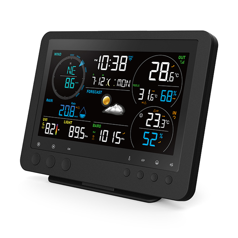True Black Color WI-FI weather station with 7-In-1 professional sensor