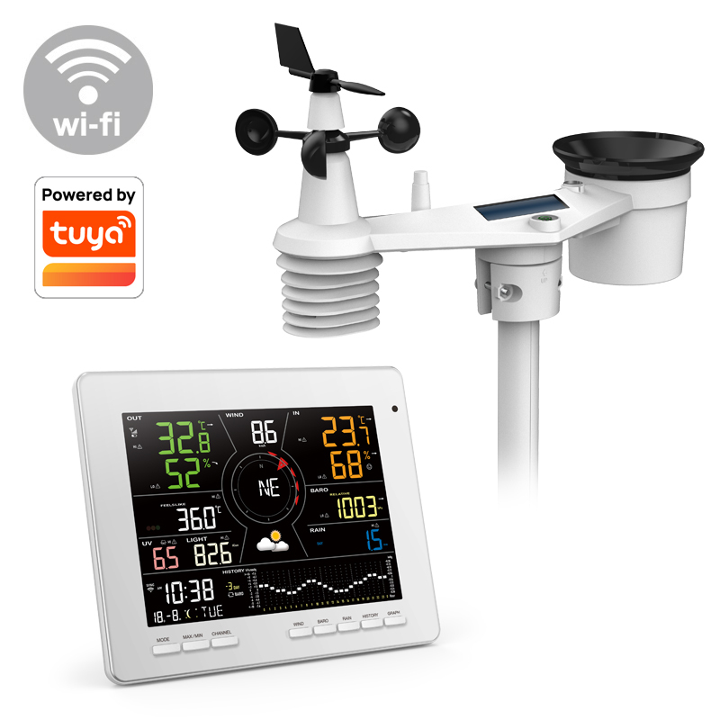 Tuya smart weather station with 7-in-1 professional sensor C6102A / C3131A