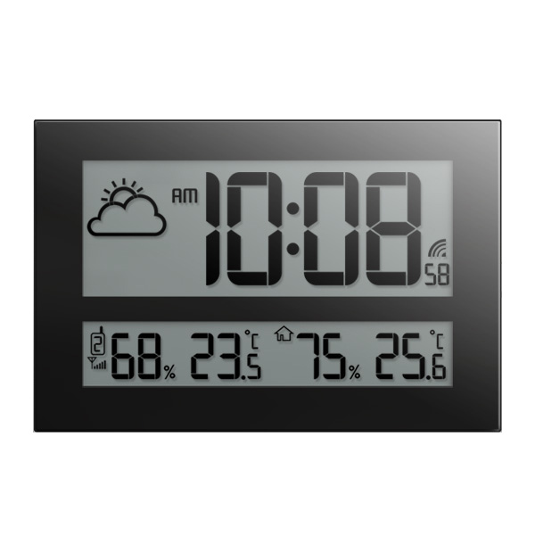 Jumbo RC wall clock with weather forecast