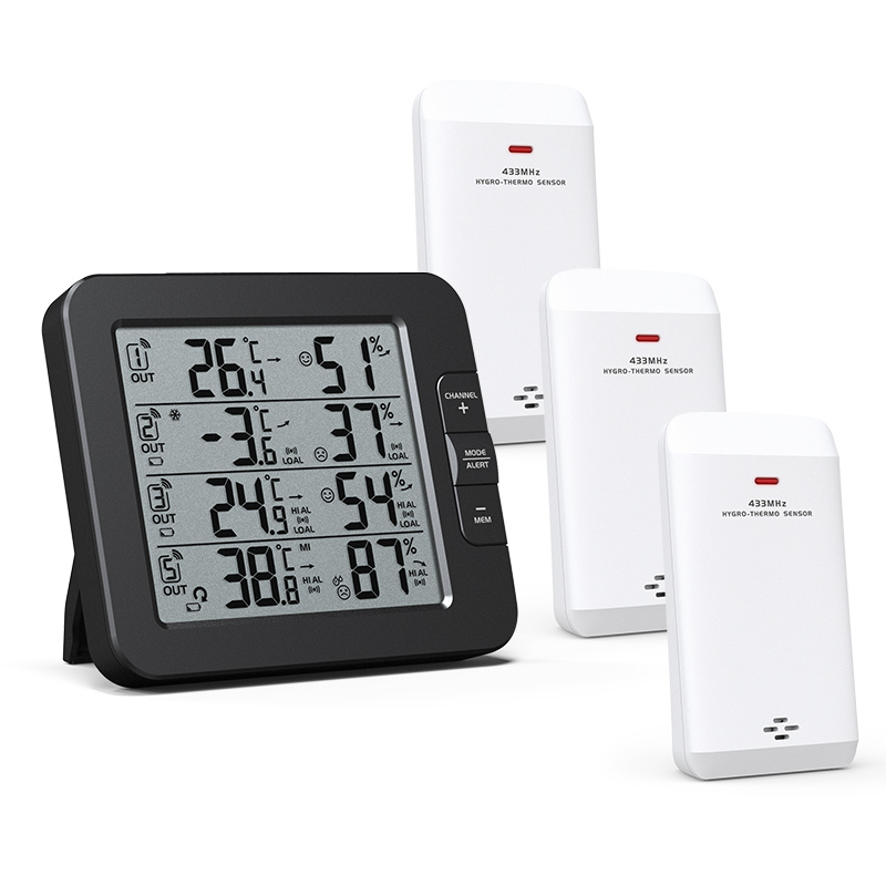 4-Row Display thermo-hygro station