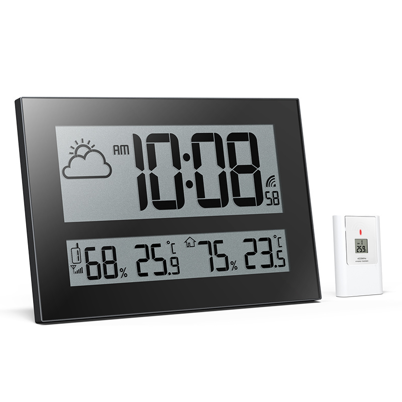 Jumbo RC wall clock with weather forecast