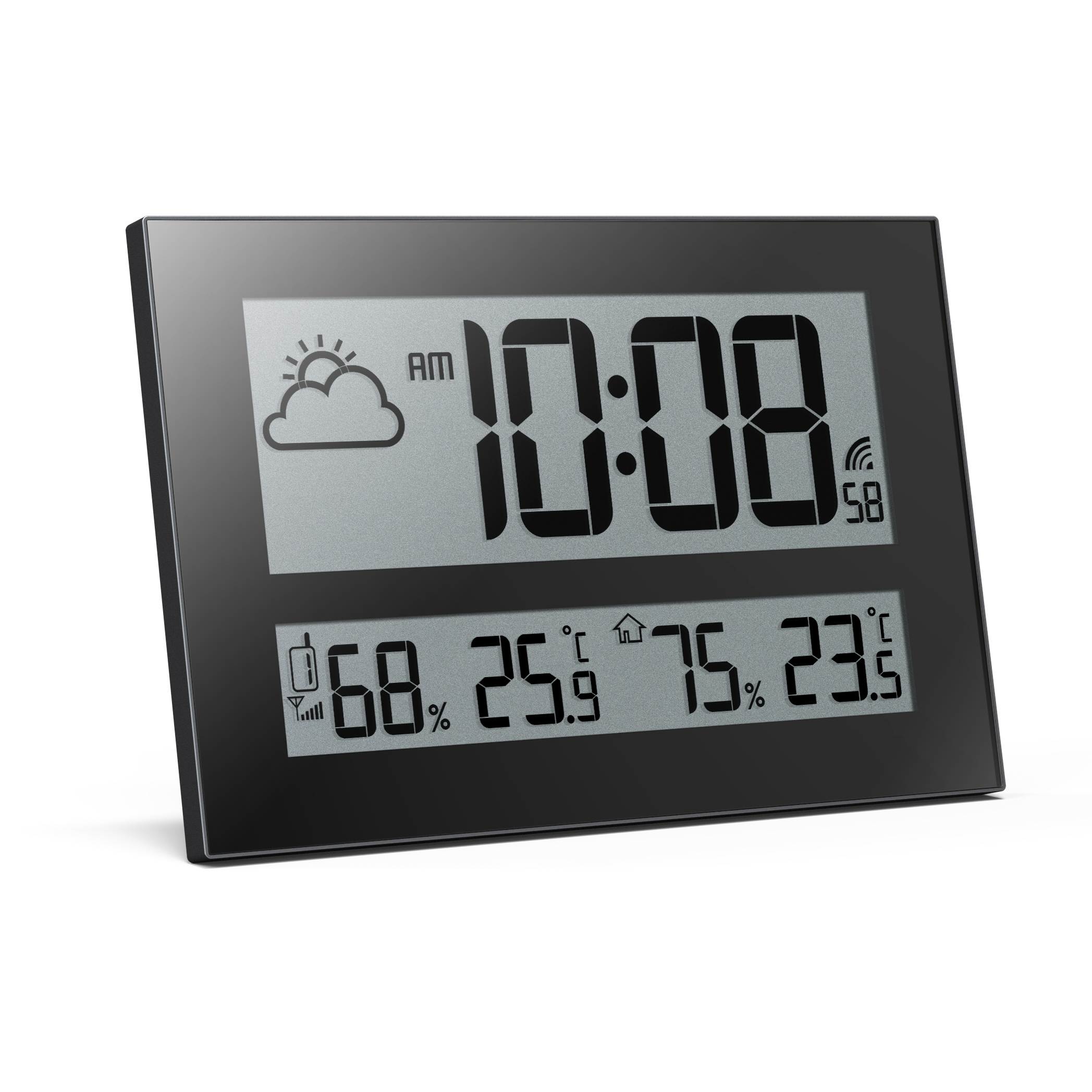 Jumbo RC wall clock with weather forecast