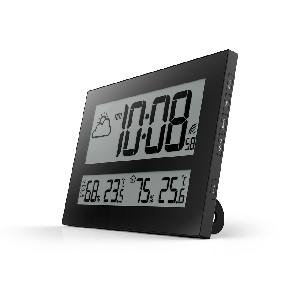 Jumbo RC wall clock with weather forecast