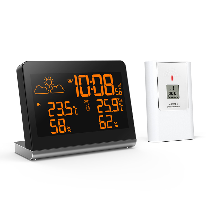 RC weather forecast station with color change display