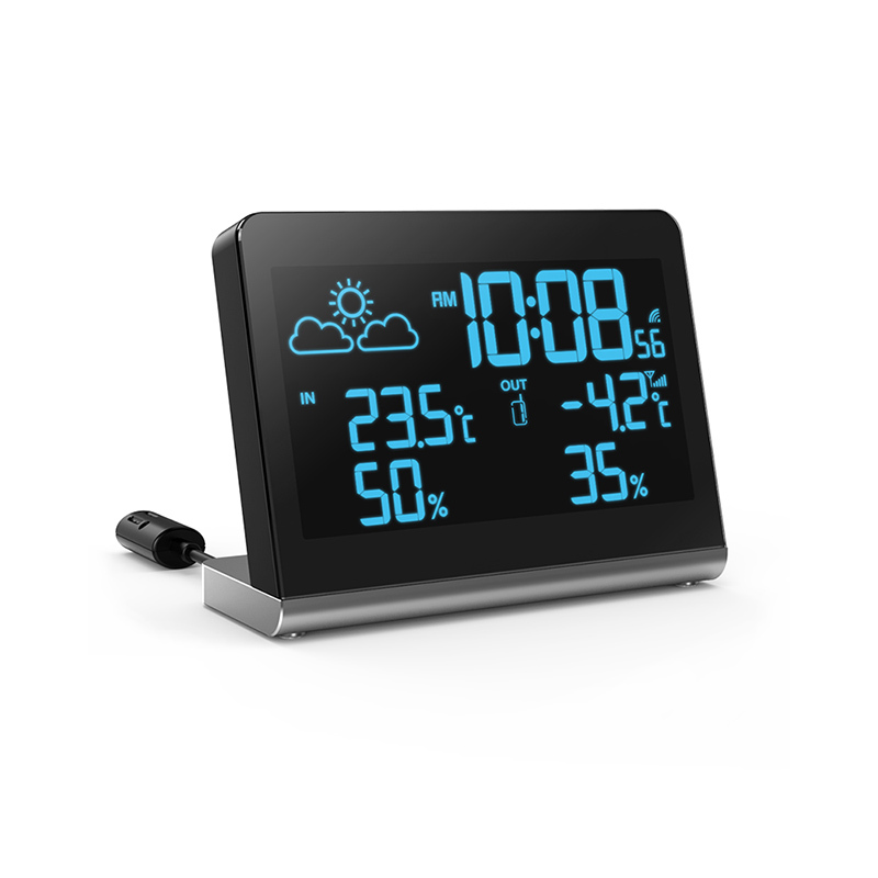 RC weather forecast station with color change display