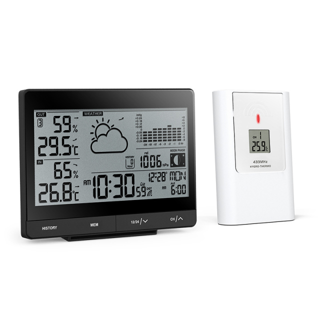 RC Weather Station with weather forecast and bar chart