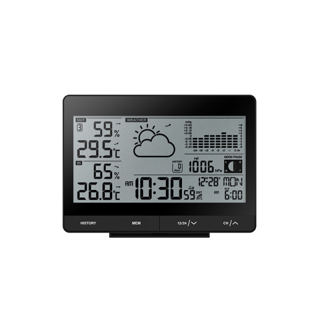 RC Weather Station with weather forecast and bar chart