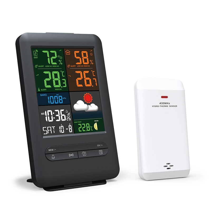 RC color display weather station with wireless outdoor sensor