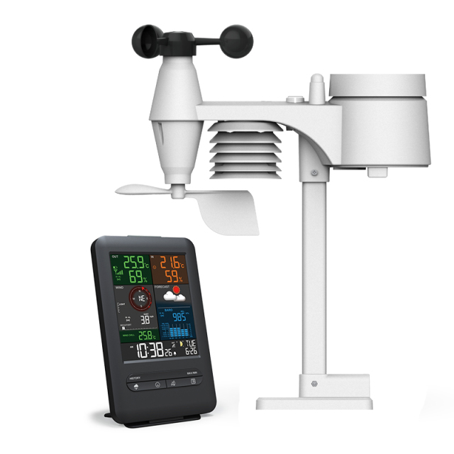 RC color display weather station with 5-in-1 professional sensor