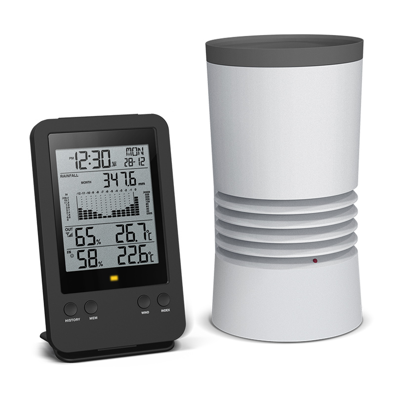 Professional rain gauge with thermo-hygro & RC clock