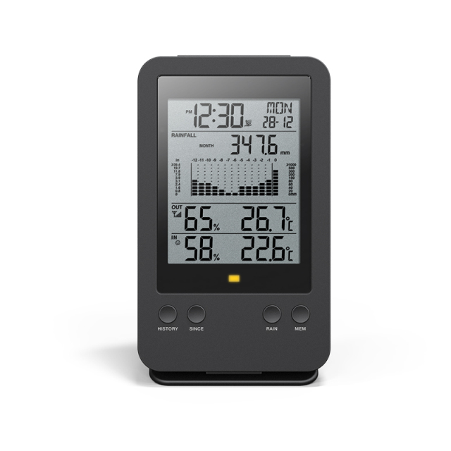 Professional rain gauge with thermo-hygro & RC clock