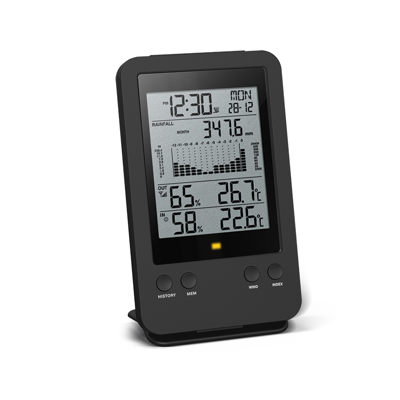 Professional rain gauge with thermo-hygro & RC clock