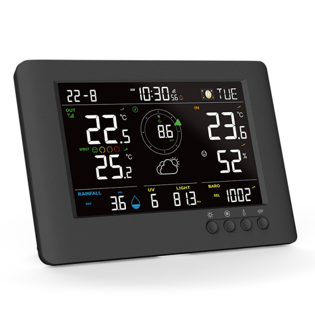 RC True Black Color WBGT weather station with 8-in-1 weather sensor
