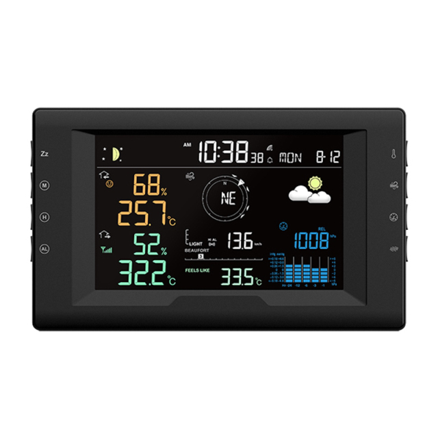 RC True Black Color Display Weather Station with 5-in-1 professional sensor