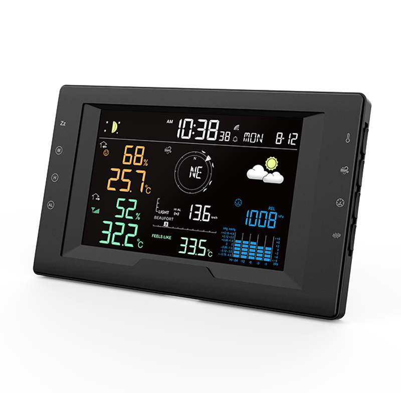 RC True Black Color Display Weather Station with 5-in-1 professional sensor