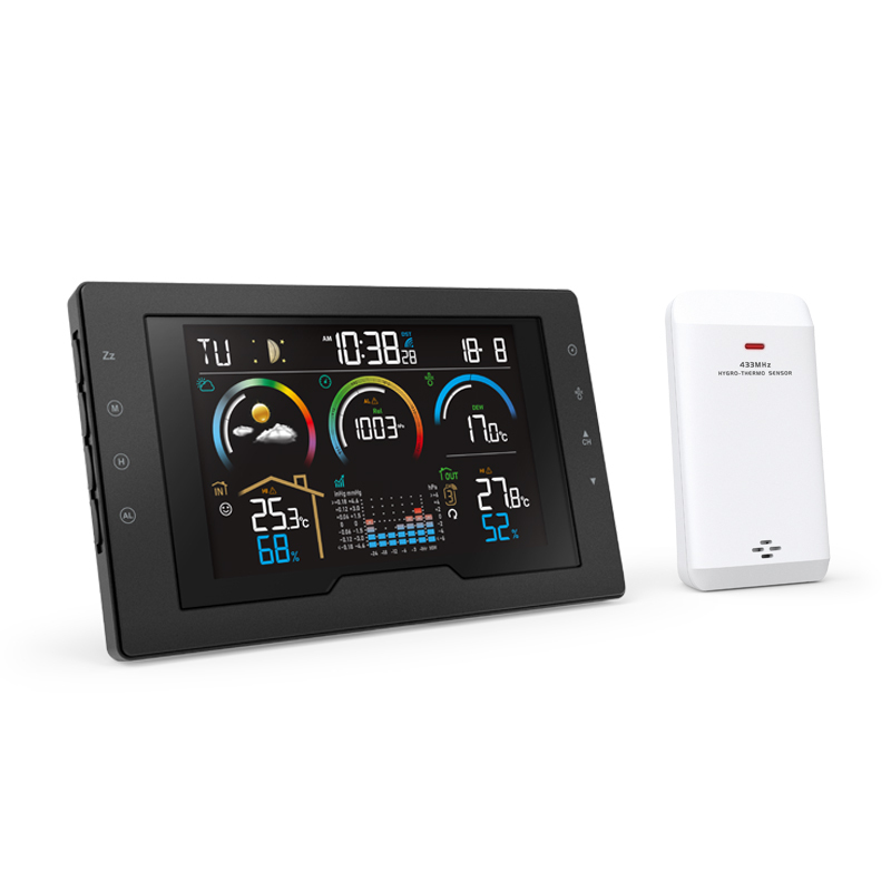 RC color display weather station with wireless thermo-hygro sensor