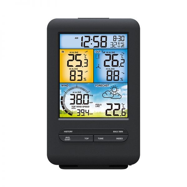 Color display wind speed weather station with 3-in-1 professional sensor