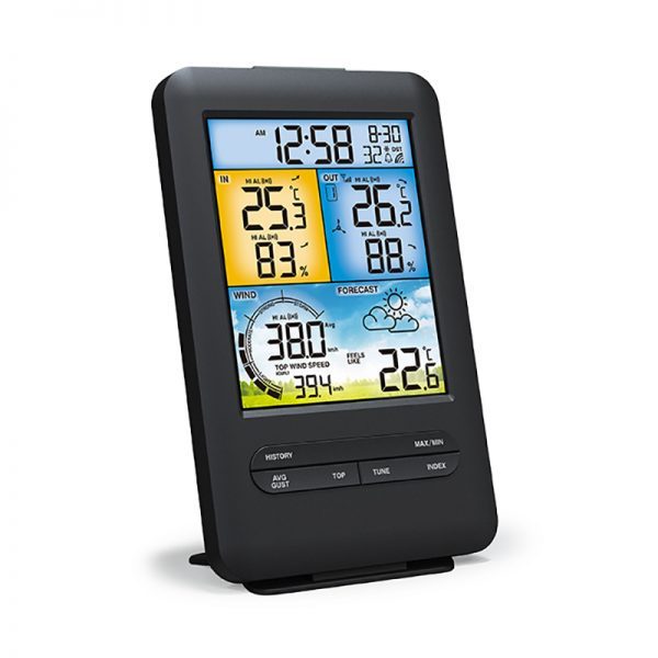 Color display wind speed weather station with 3-in-1 professional sensor