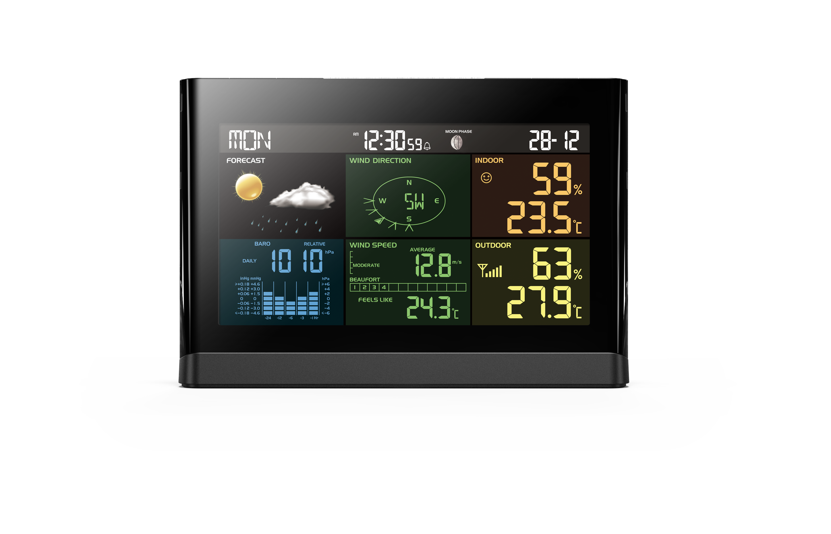 RC color weather station with 5-in-1 professional sensor