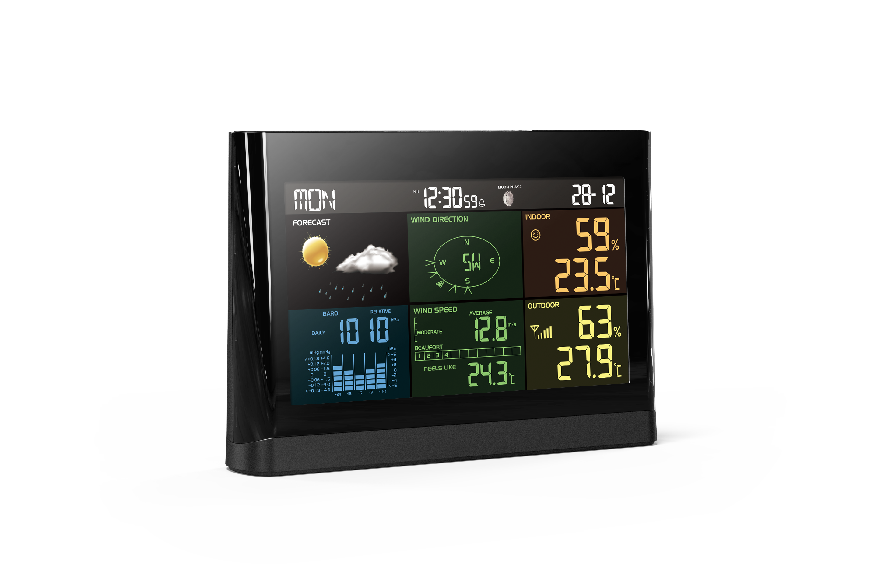 RC color weather station with 5-in-1 professional sensor