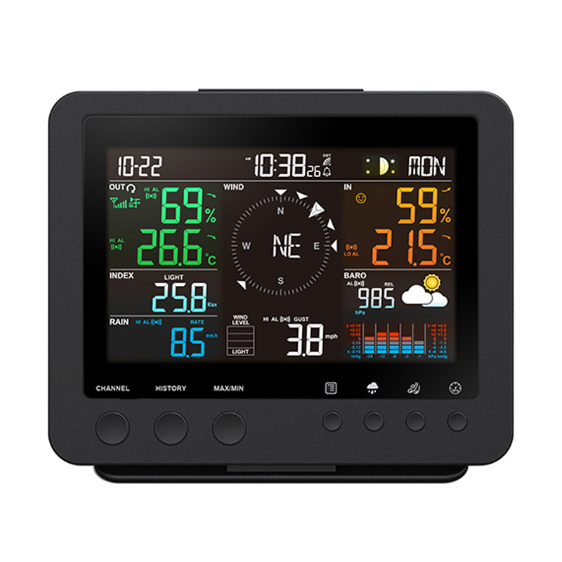 RC color display weather station with 7-in-1 professional sensor