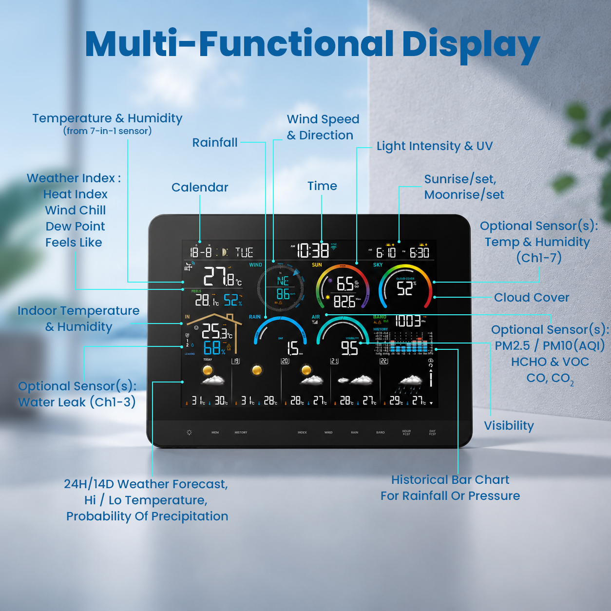WI-FI Weather Station with 7-in-1 professional sensor C6133A / C3131A