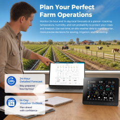 True Black Color Wi-Fi Weather Station with 7-In-1 LoRa Professional Sensor