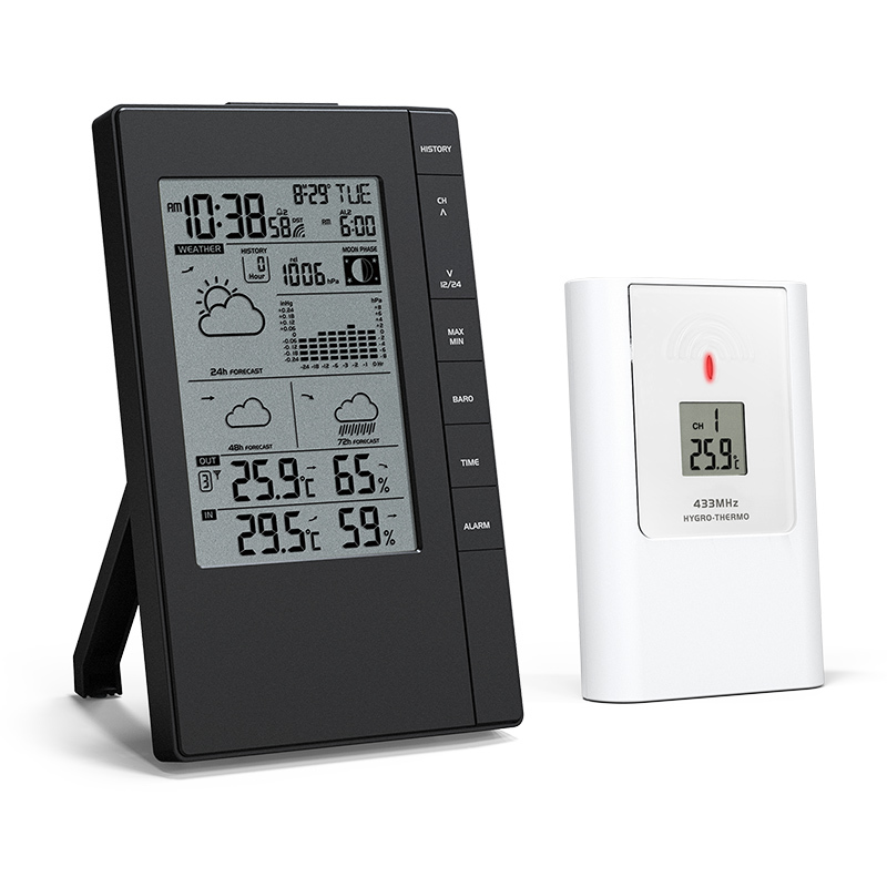 RC thermo-hygro weather station with 3-day weather forecast