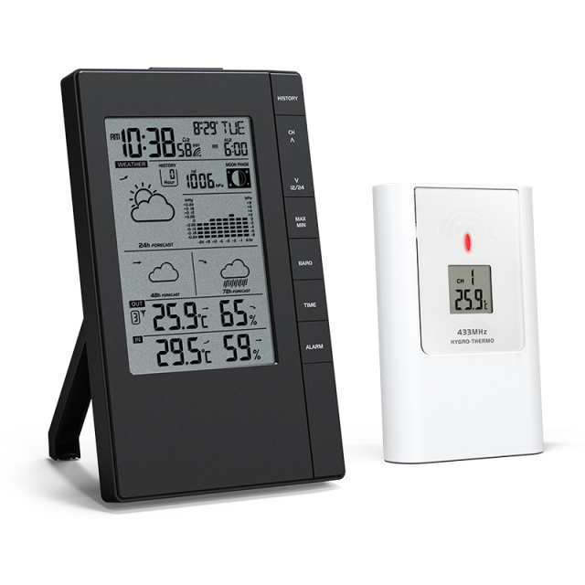 RC thermo-hygro weather station with 3-day weather forecast