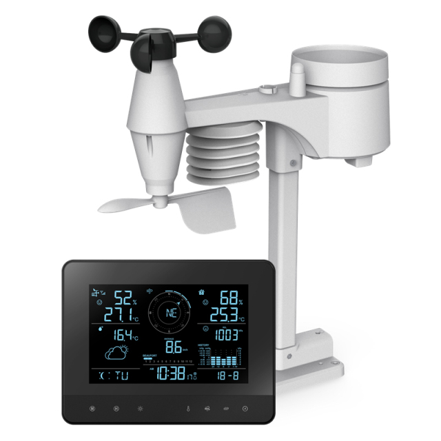 RC True Black Color Change Weather Station with 5-in-1 professional sensor