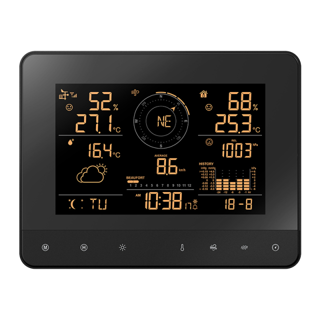 RC True Black Color Change Weather Station with 5-in-1 professional sensor