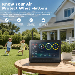 Wi-Fi 10” HD screen weather station with 9-in-1 solar powered weather sensor