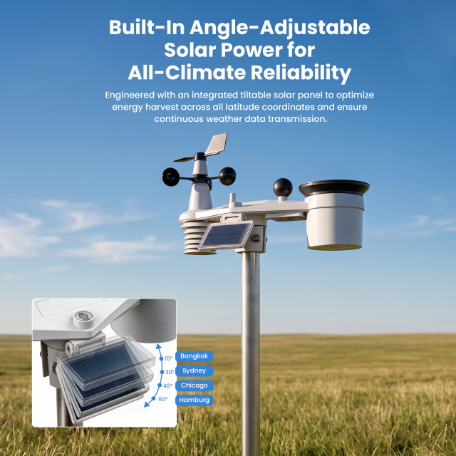 Wi-Fi 10” HD screen weather station with 9-in-1 solar powered weather sensor