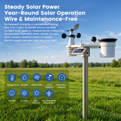 Wi-Fi 10” HD screen weather station with 9-in-1 solar powered weather sensor