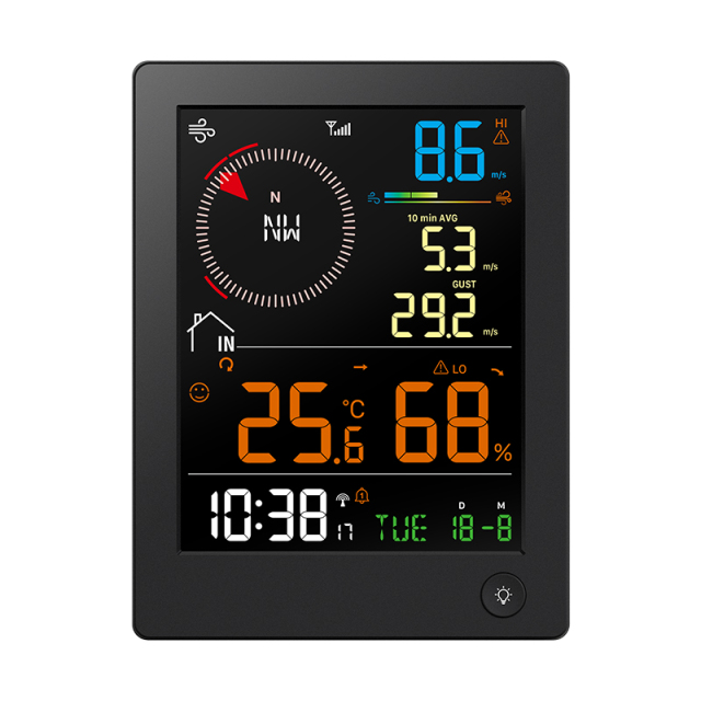 RC True Black Color display Wind weather station with temperature & humidity