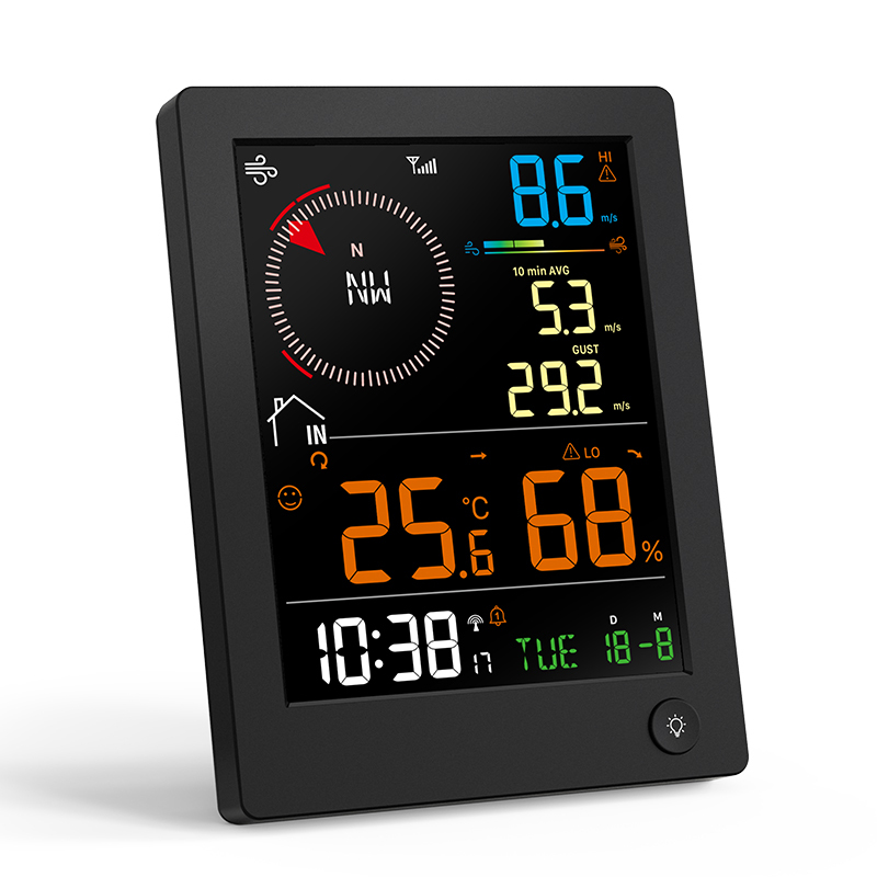 RC True Black Color display Wind weather station with temperature & humidity
