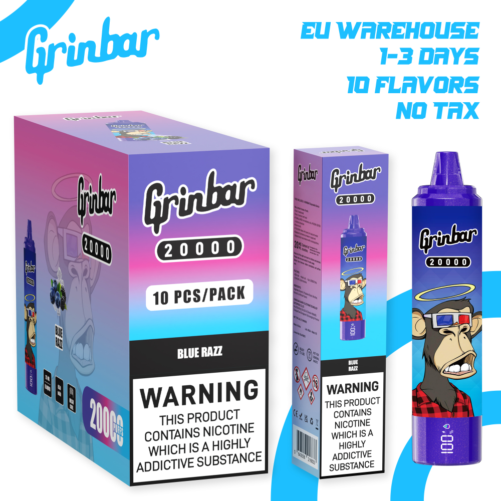 Grin bar 20000 Puff Vape 2% Nic .Original Workshop Wholesale EU warehouse Disposable vape pen e shisha