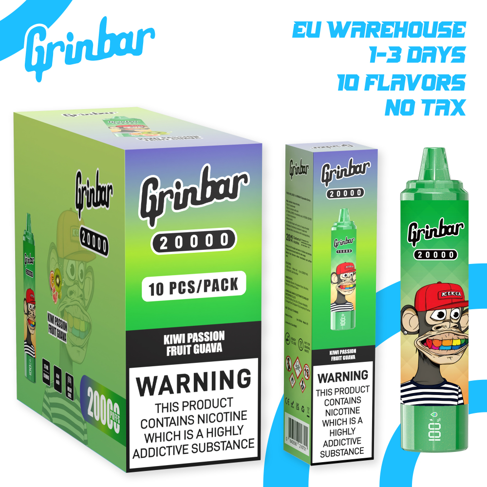 Grin bar 20000 Puff Vape 2% Nic .Original Workshop Wholesale EU warehouse Disposable vape pen e shisha