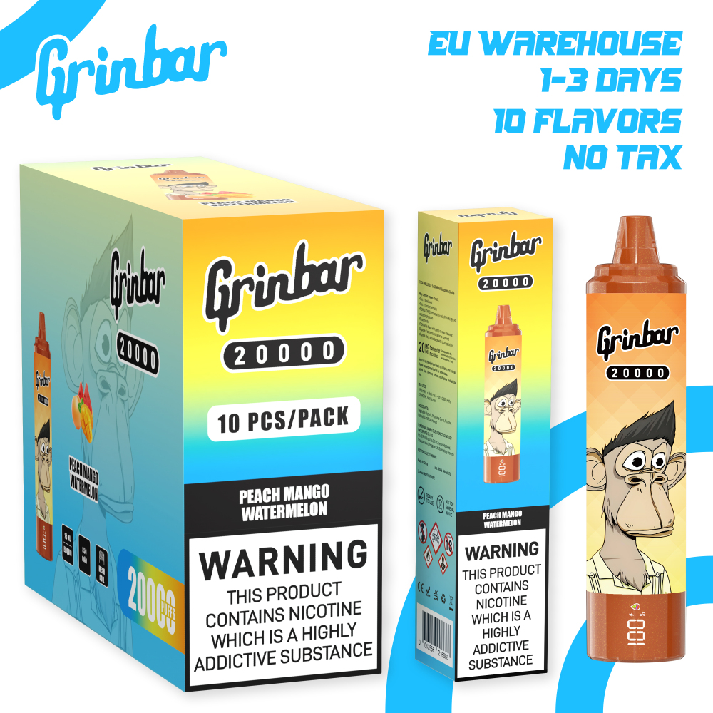 Grin bar 20000 Puff Vape 2% Nic .Original Workshop Wholesale EU warehouse Disposable vape pen e shisha