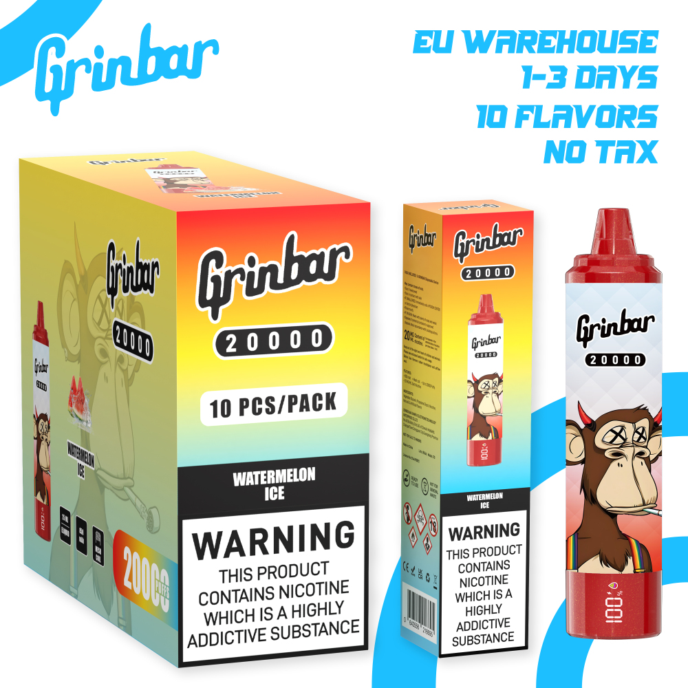Grin bar 20000 Puff Vape 2% Nic .Original Workshop Wholesale EU warehouse Disposable vape pen e shisha