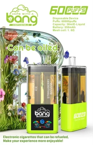 Bang 60000 Refillable Puffs 2 in 1 Double Flavors Smart Screen 60K Vape