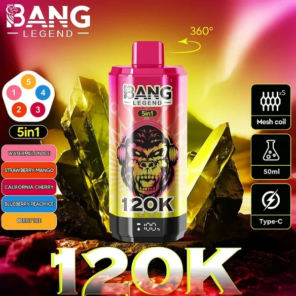 Bang Legend 120K 5 Flavors in 1 Disposable Vape