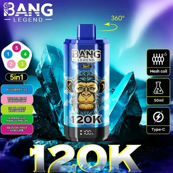 Bang Legend 120K 5 Flavors in 1 Disposable Vape